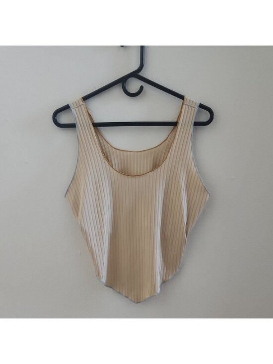 Tops - Beige Ribbed Top